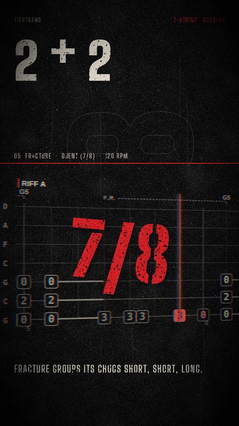 Ad frame: 2 + 2 + 3, a riff in 7/8