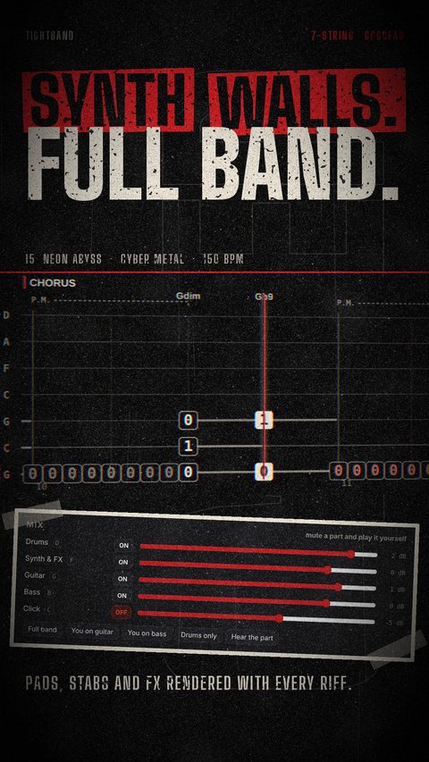 Ad frame: Synth walls, full band mixer