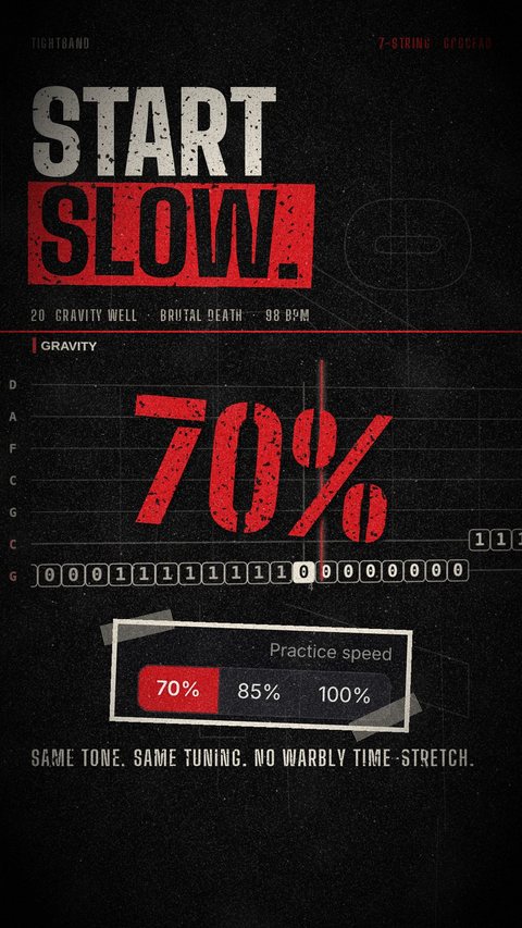 Ad frame: Start slow, 70% speed